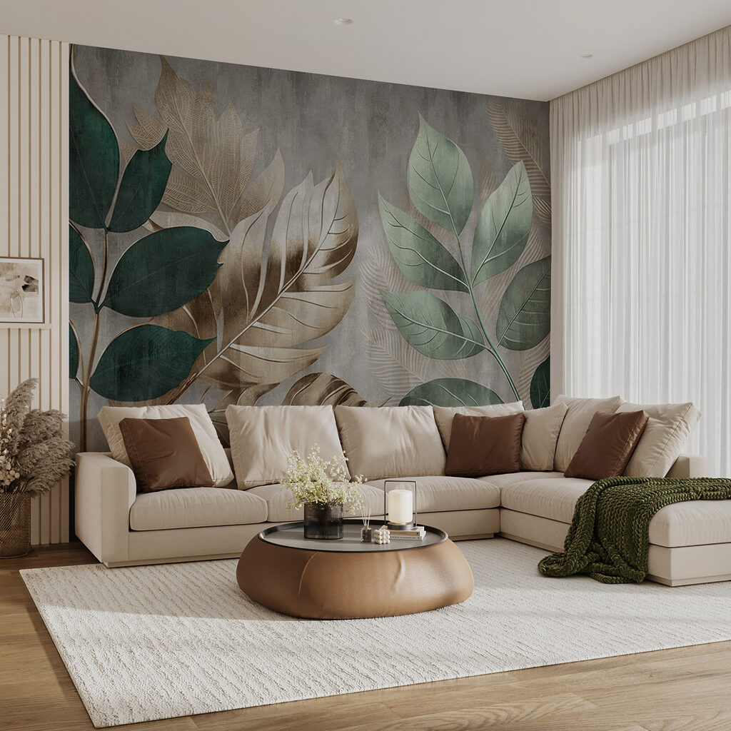 Foglie verdi su muro — ambiente 11