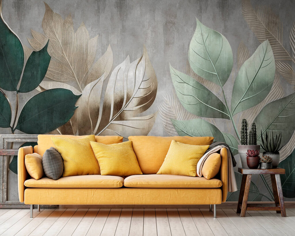 Foglie verdi su muro — ambiente 7
