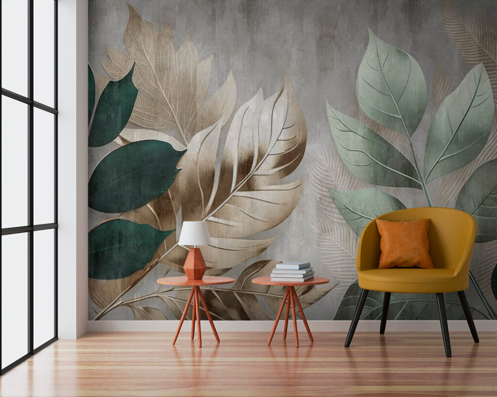 Foglie verdi su muro — ambiente 6