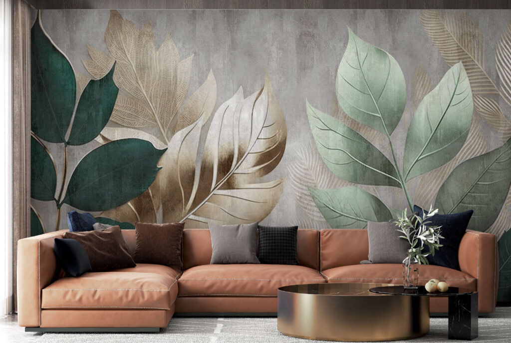 Foglie verdi su muro — ambiente 8