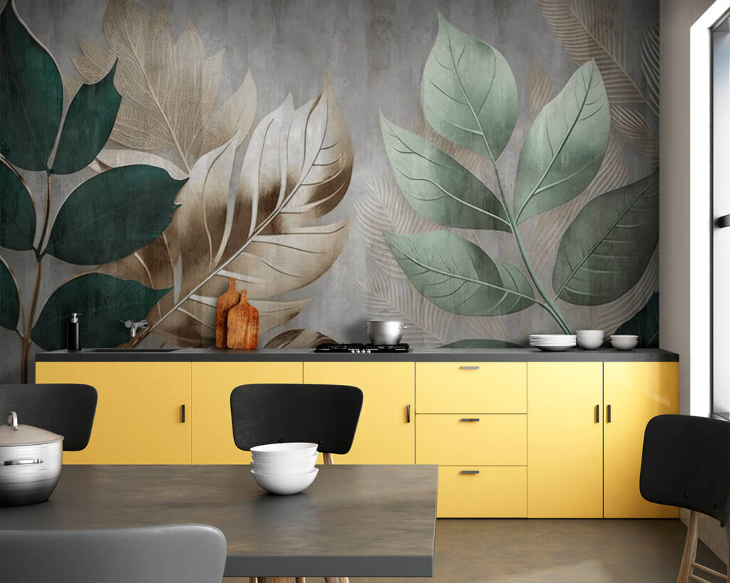 Foglie verdi su muro — ambiente 9