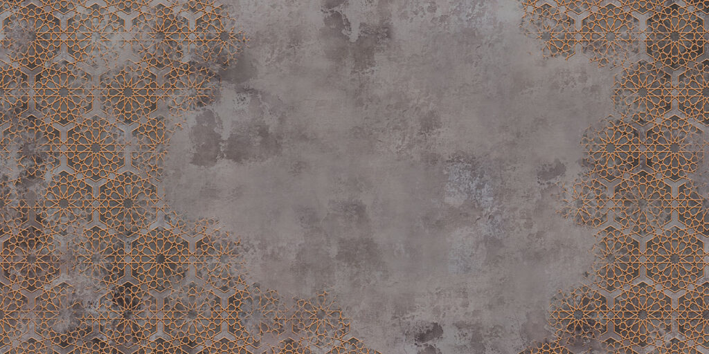 Ornamento dorato su grigio — design completo
