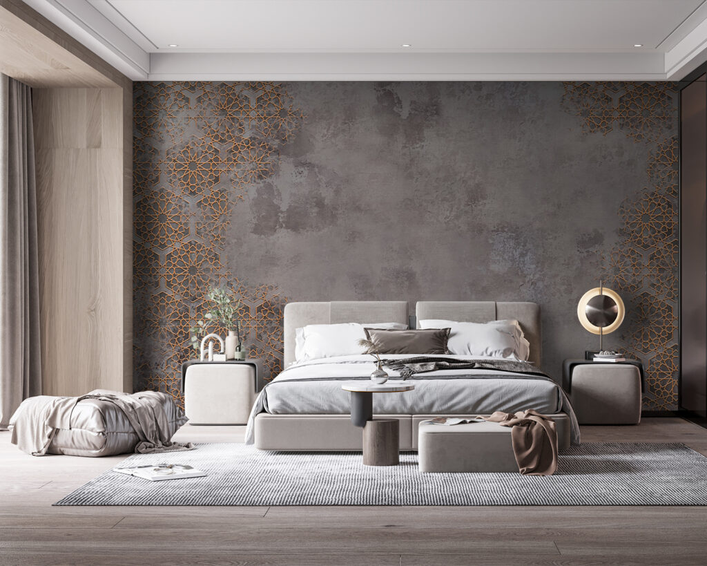 Ornamento dorato su grigio — ambiente 3