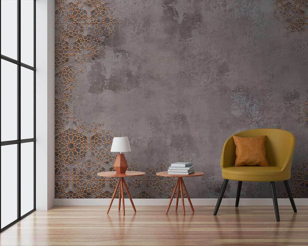 Ornamento dorato su grigio — ambiente 4