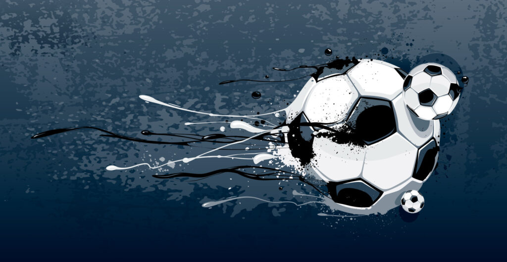 Pallone tra vernice blu — design completo