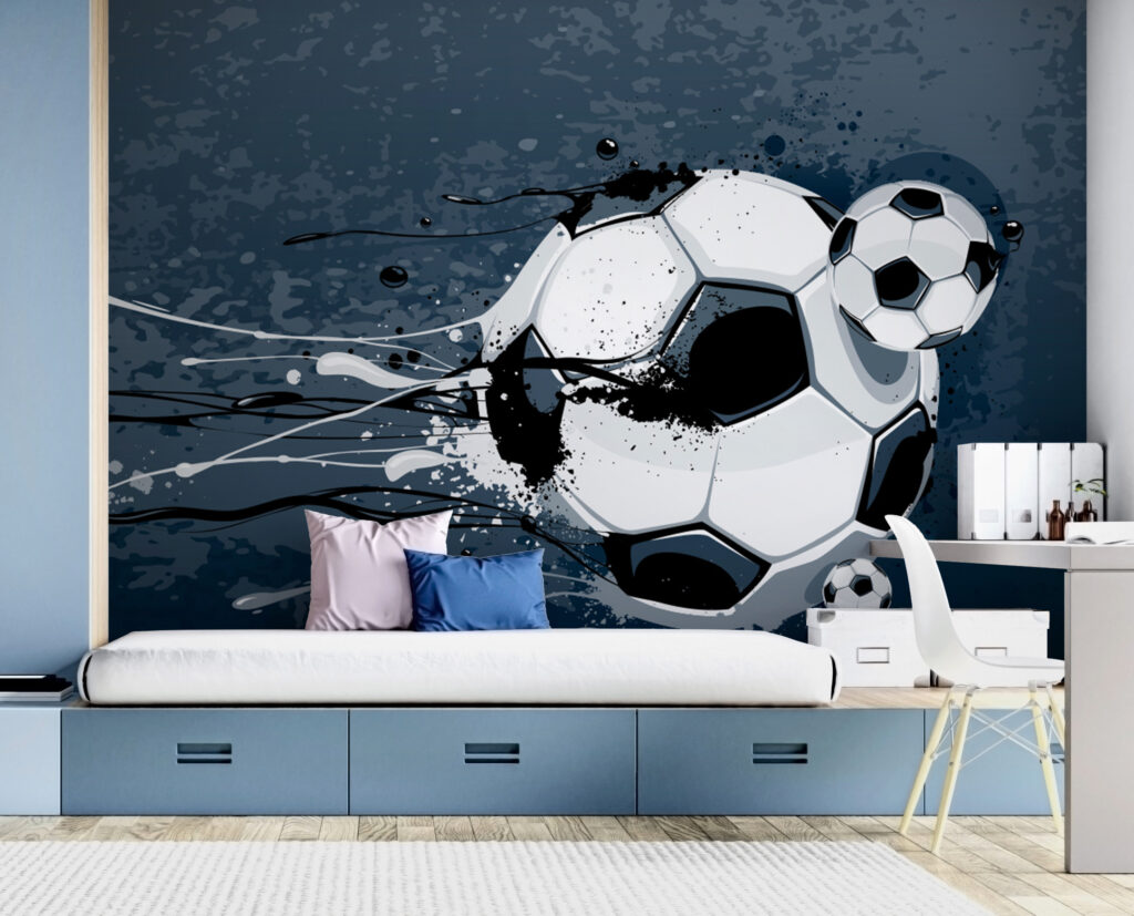 Pallone tra vernice blu — ambiente 3