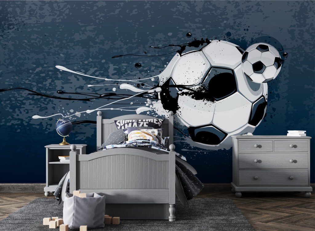 Pallone tra vernice blu — ambiente 4