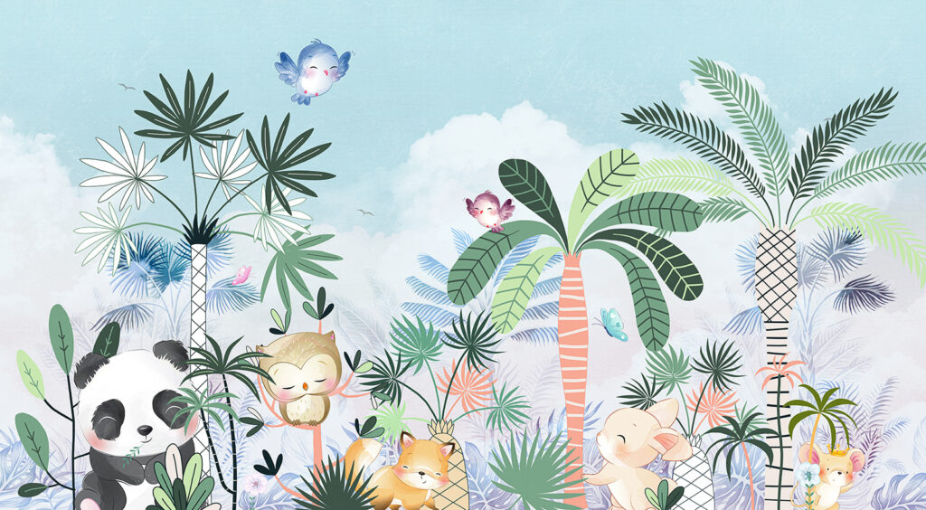 Panda tra le palme — design completo