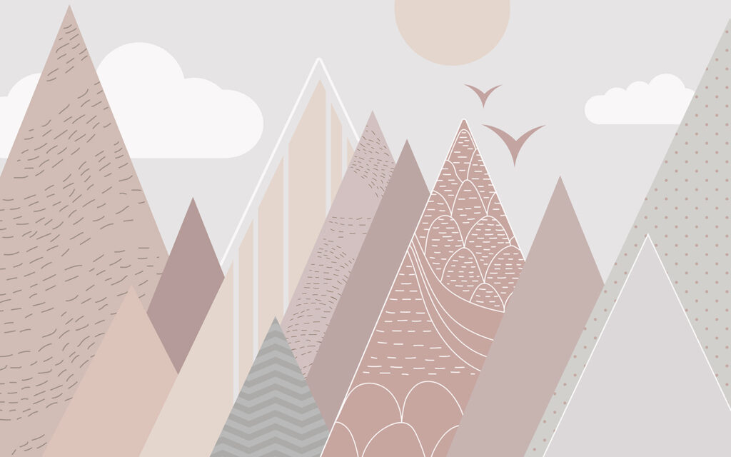 Montagne rosa a triangoli — design completo