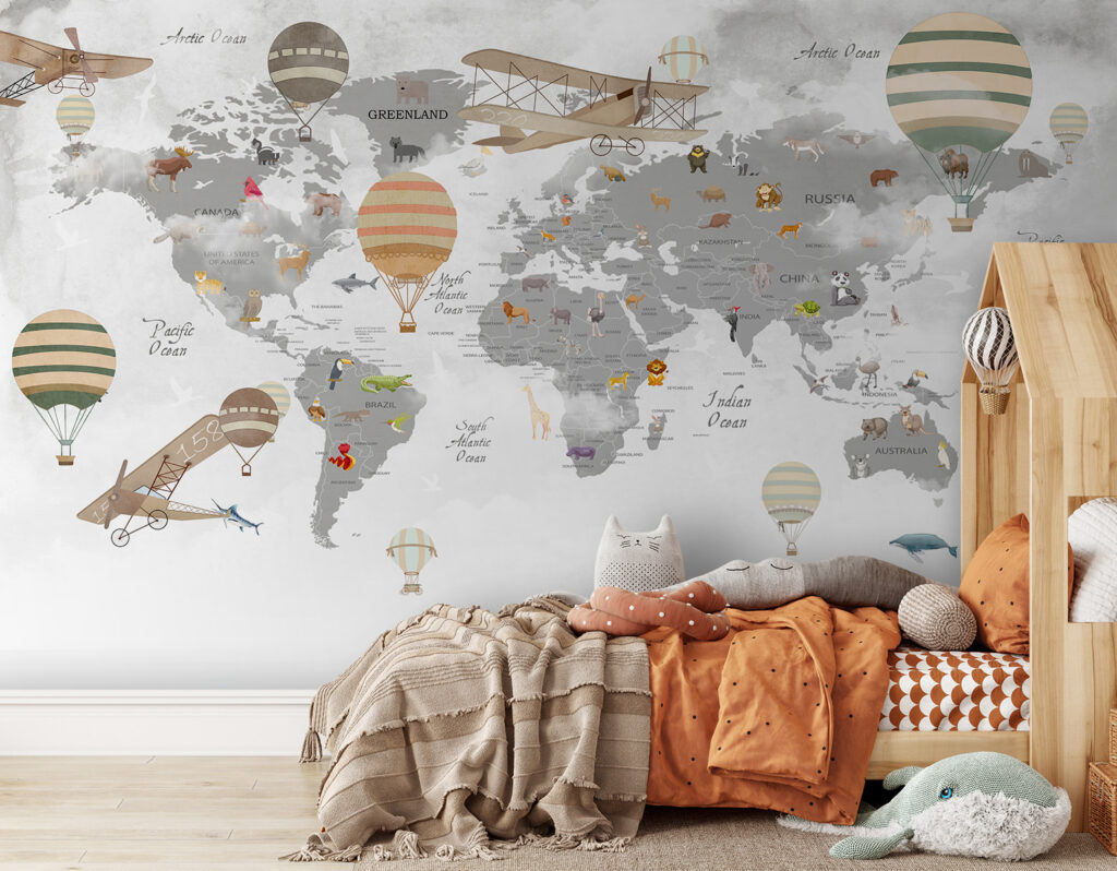 Mappa tra palloncini in un ambiente