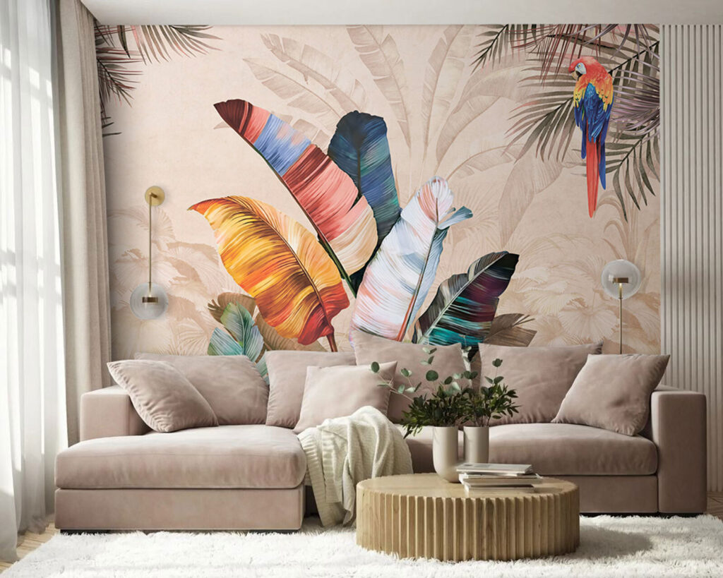 Ara circondata da foglie — ambiente 2