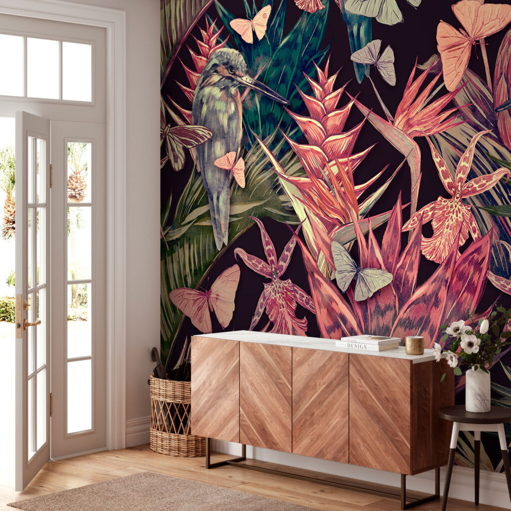 Pappagalli tra piante tropicali — ambiente 3
