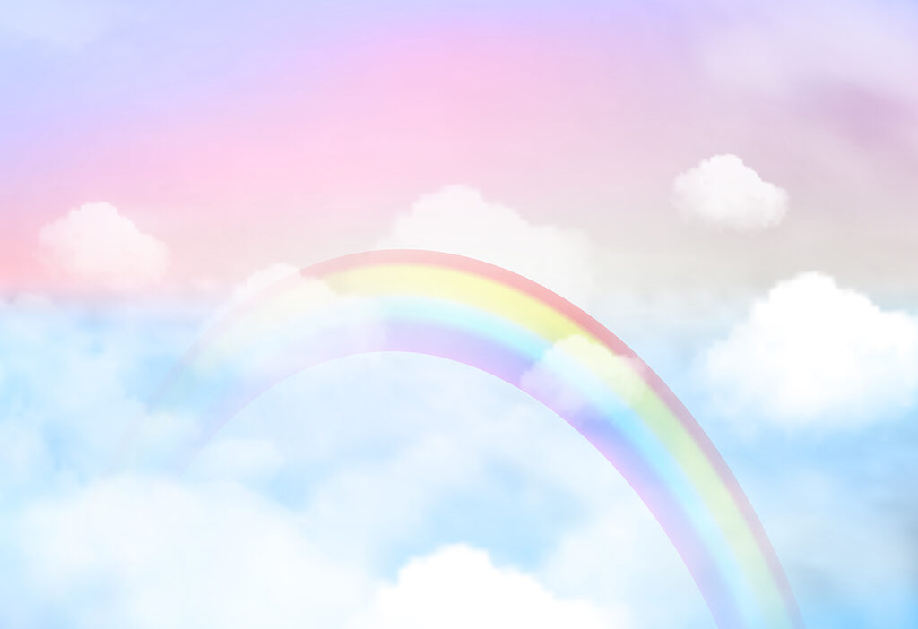 Nuvole morbide e arcobaleno — design completo