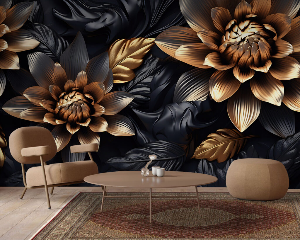 Fiori dorati tra foglie — ambiente 2