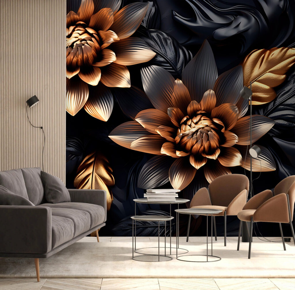 Fiori dorati tra foglie — ambiente 3