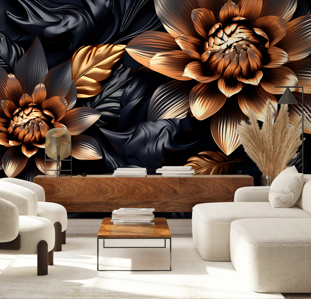 Fiori dorati tra foglie — ambiente 4