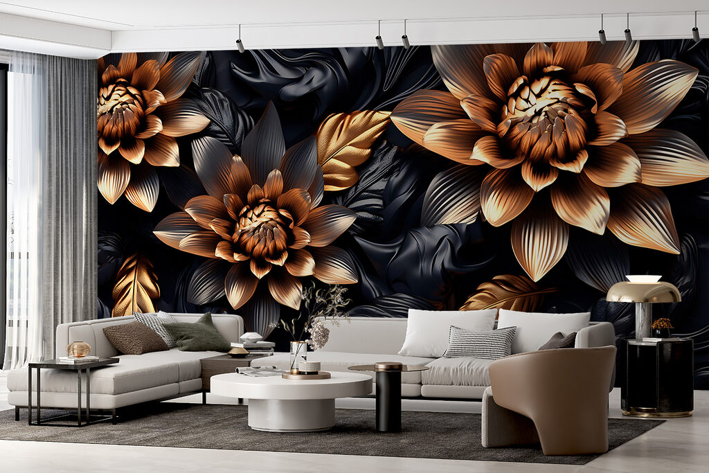 Fiori dorati tra foglie — ambiente 6