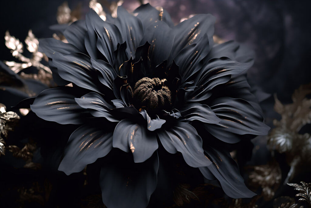 Un fiore blu notte — design completo