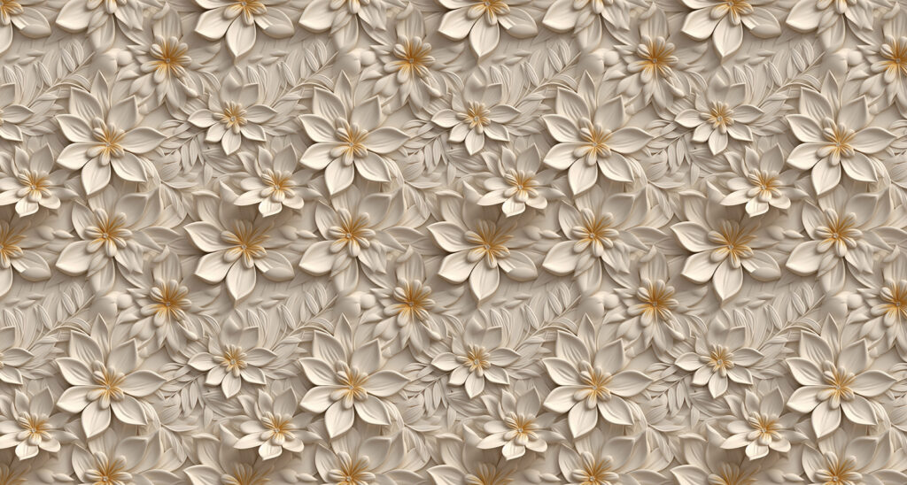 Rilievo di fiori bianchi — design completo