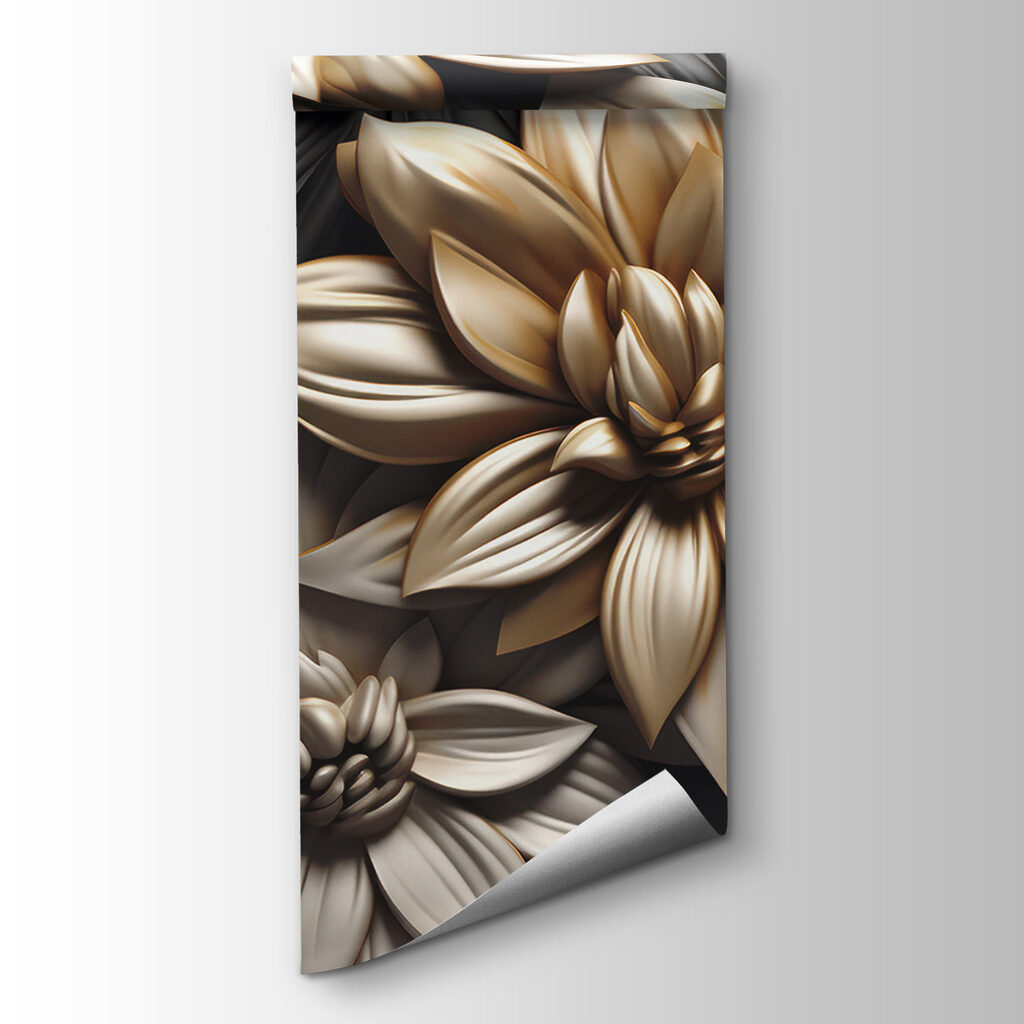 Fiori dorati sul nero — vista del prodotto