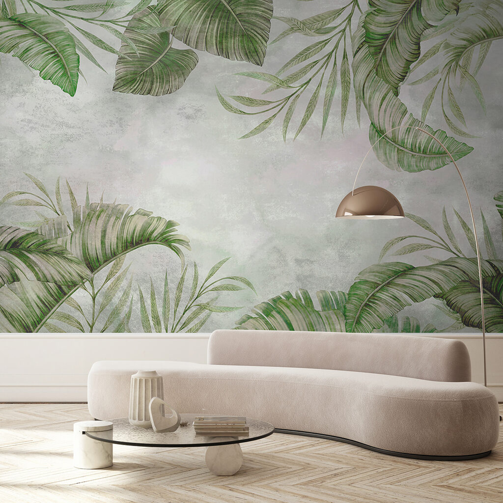 Foglie tropicali su bianco — ambiente 5