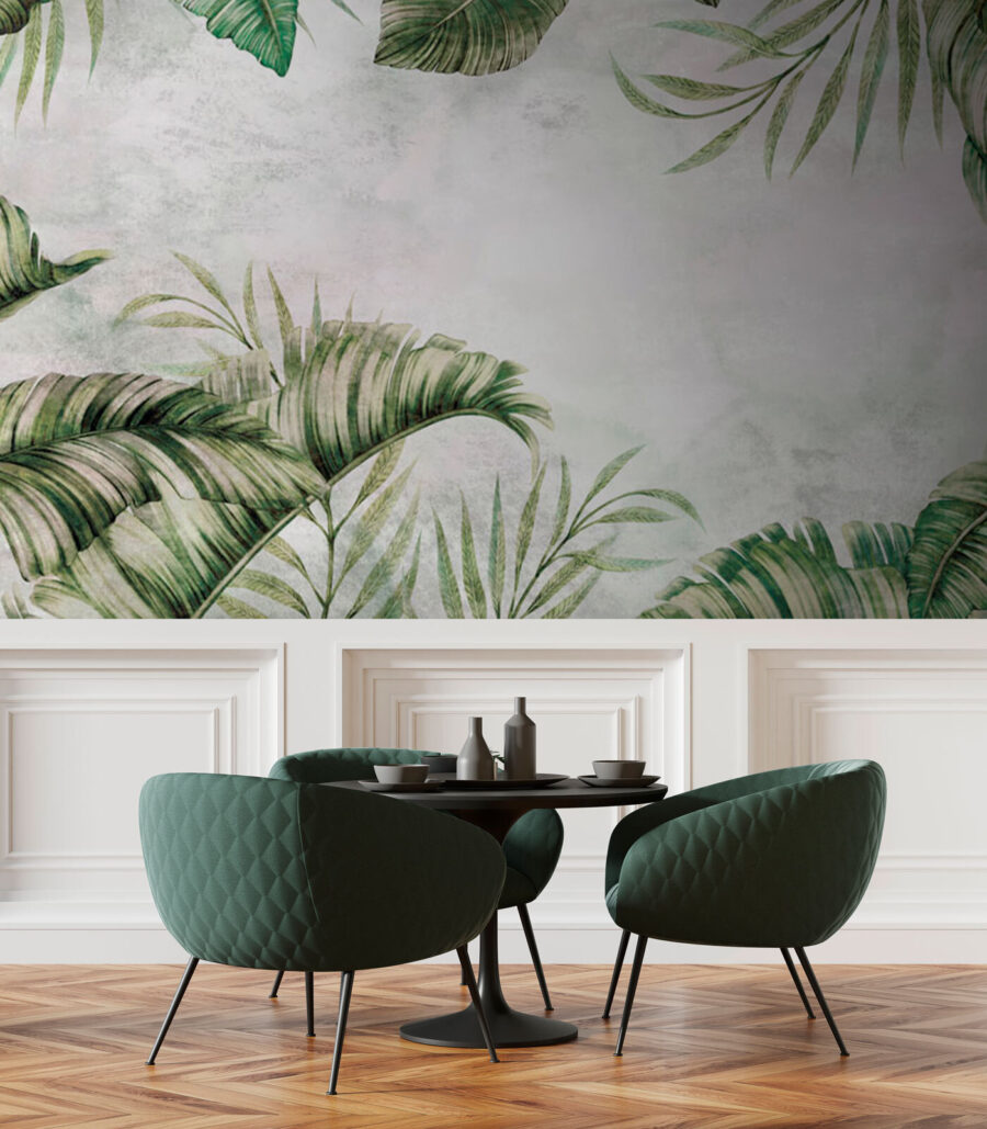 Foglie tropicali su bianco — ambiente 3