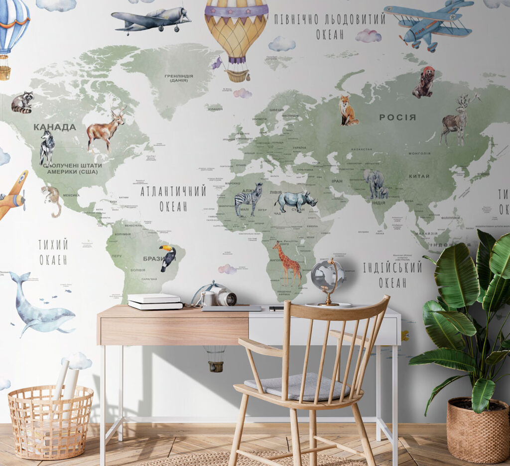 Mappa verde con palloncini — ambiente 1