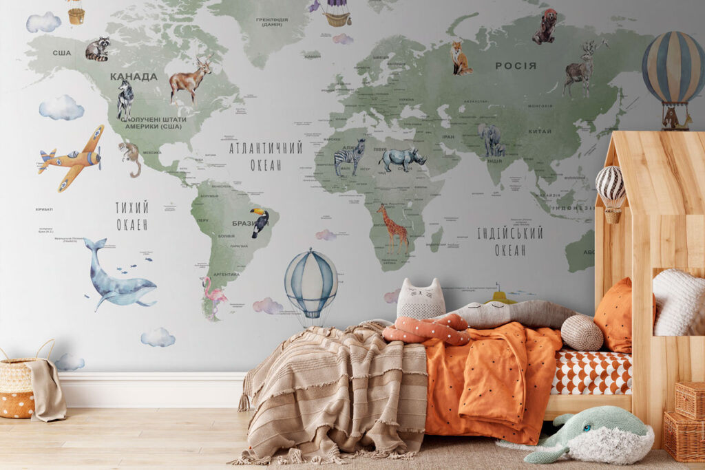 Mappa verde con palloncini — ambiente 3