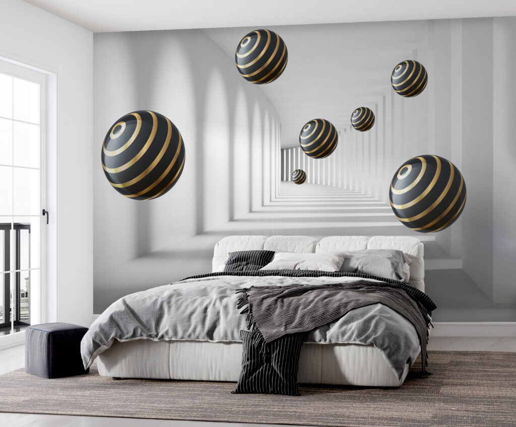 Sfere con anelli dorati — ambiente 2