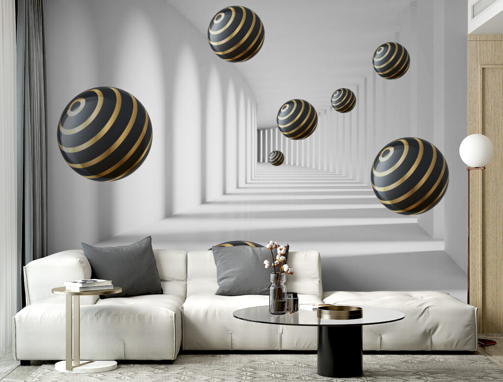 Sfere con anelli dorati — ambiente 5