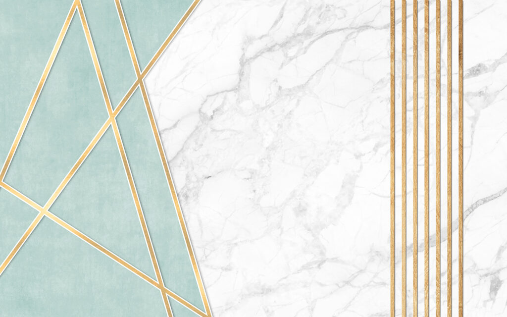 Linee dorate su triangoli — design completo