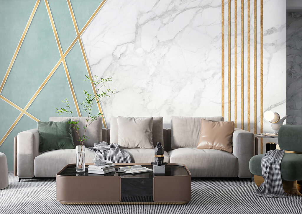 Linee dorate su triangoli — ambiente 6