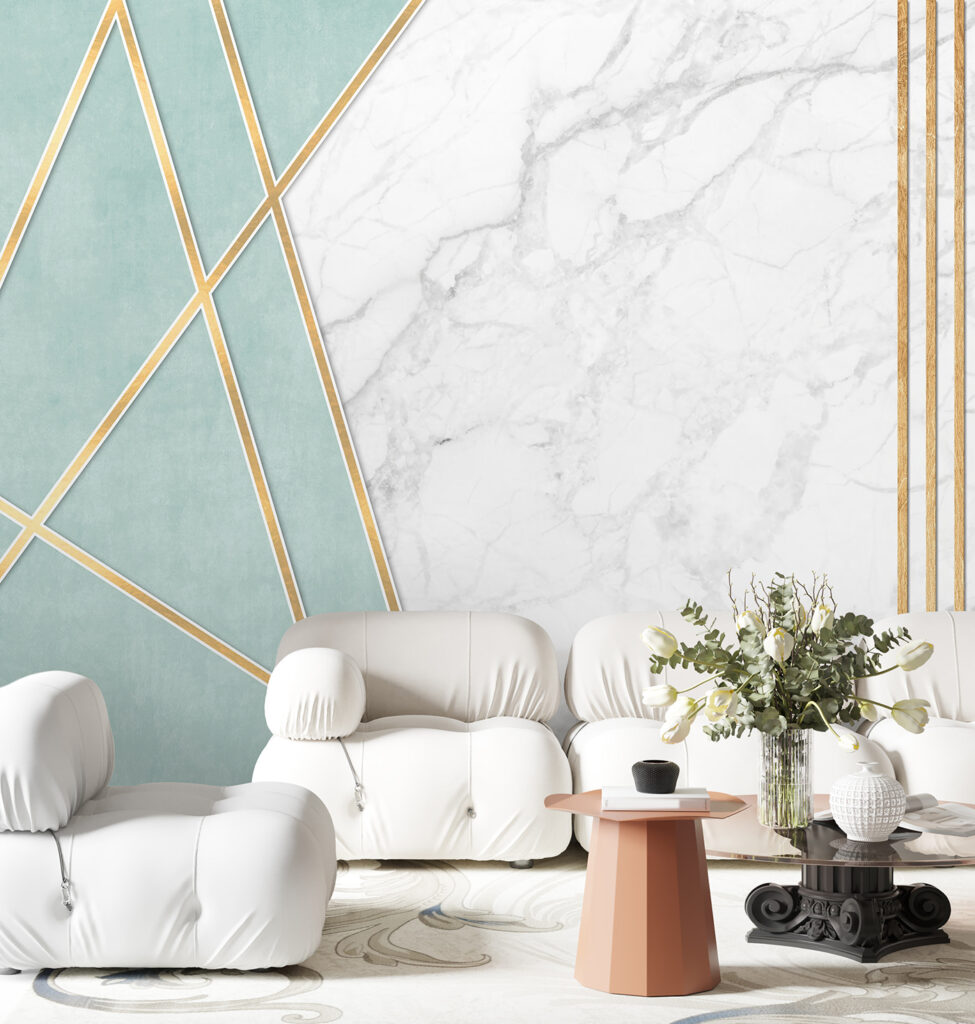 Linee dorate su triangoli — ambiente 4