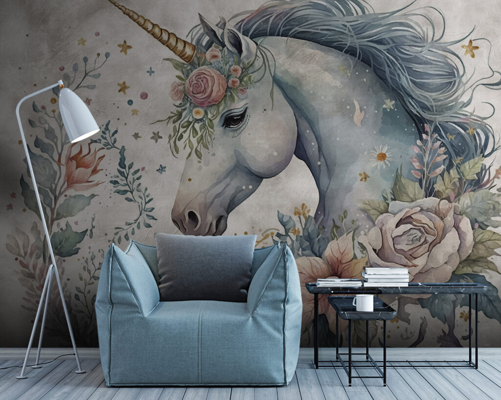 Unicorno tra i fiori — ambiente 5