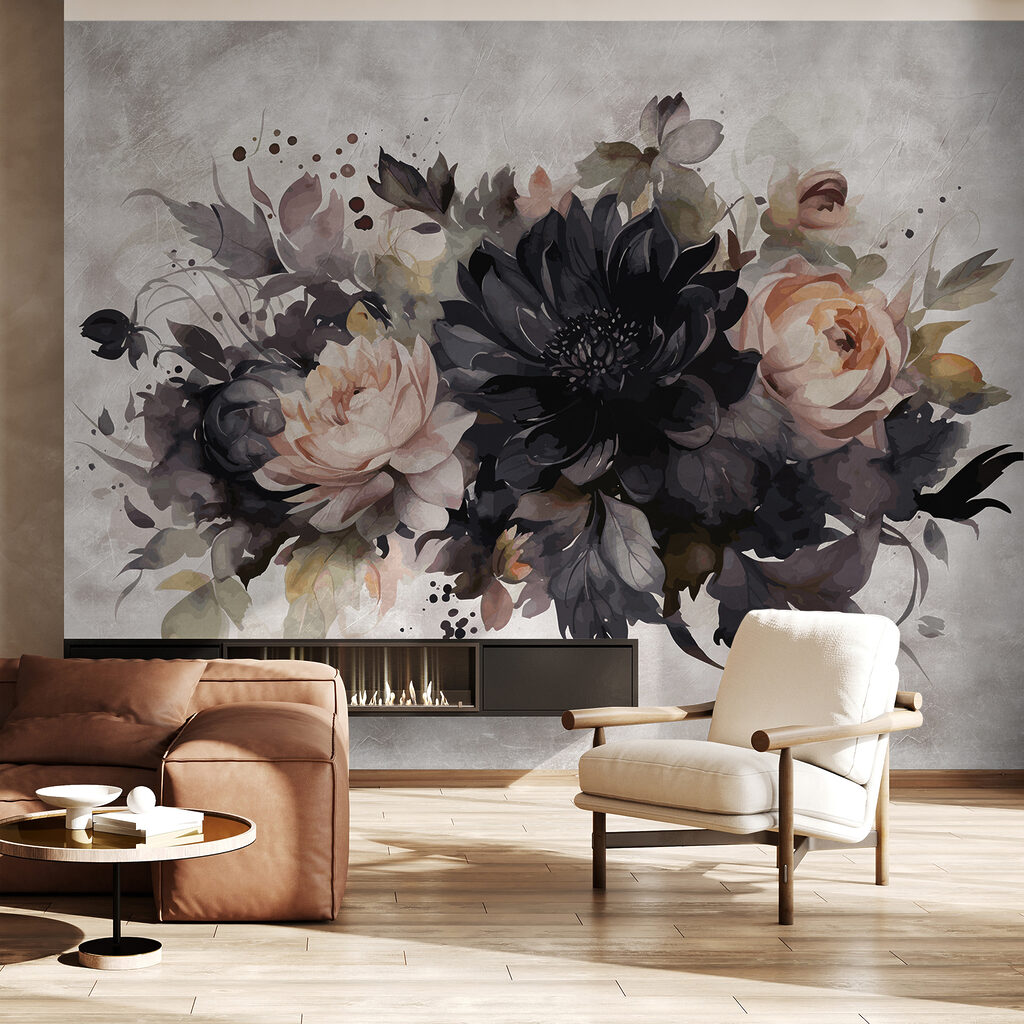 Fiori scuri su bianco — ambiente 7