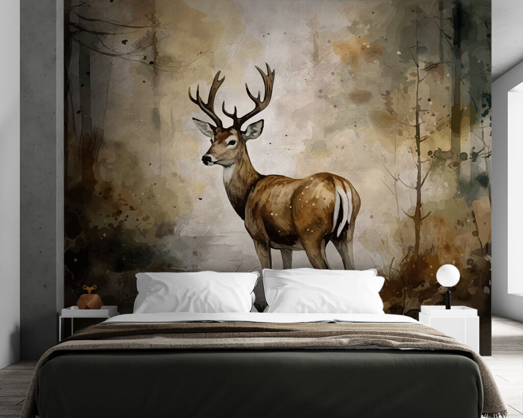 Cervo ad acquerello — ambiente 1
