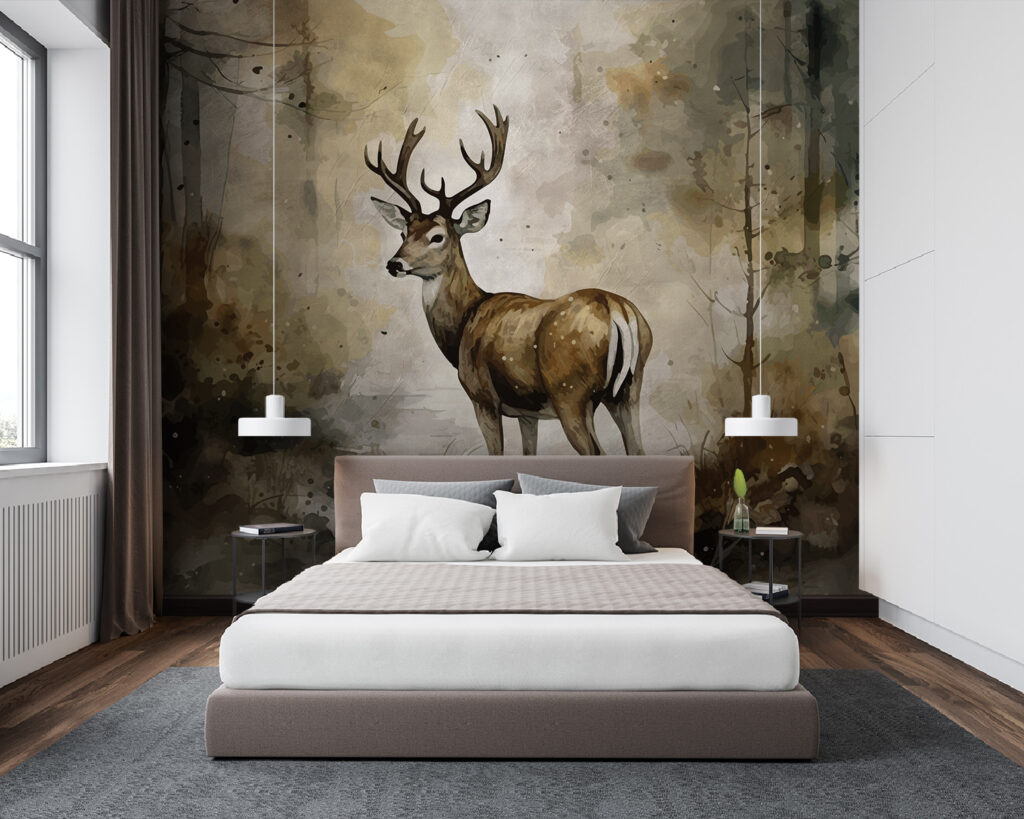 Cervo ad acquerello — ambiente 2