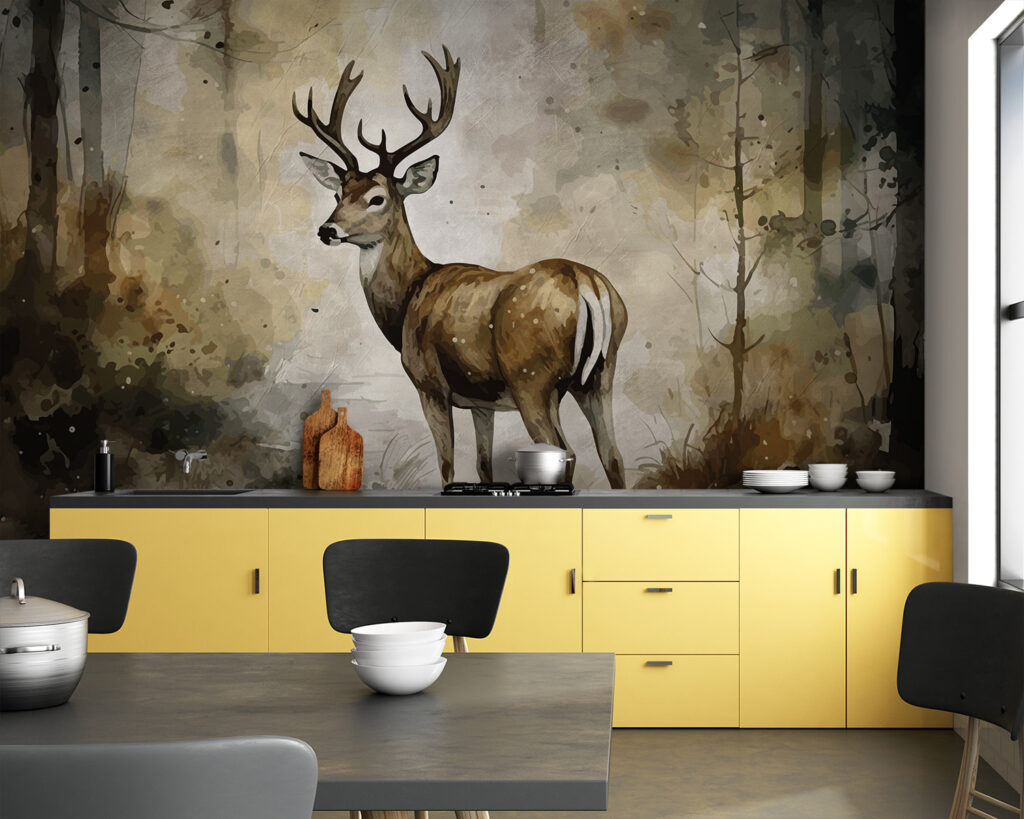 Cervo ad acquerello — ambiente 5
