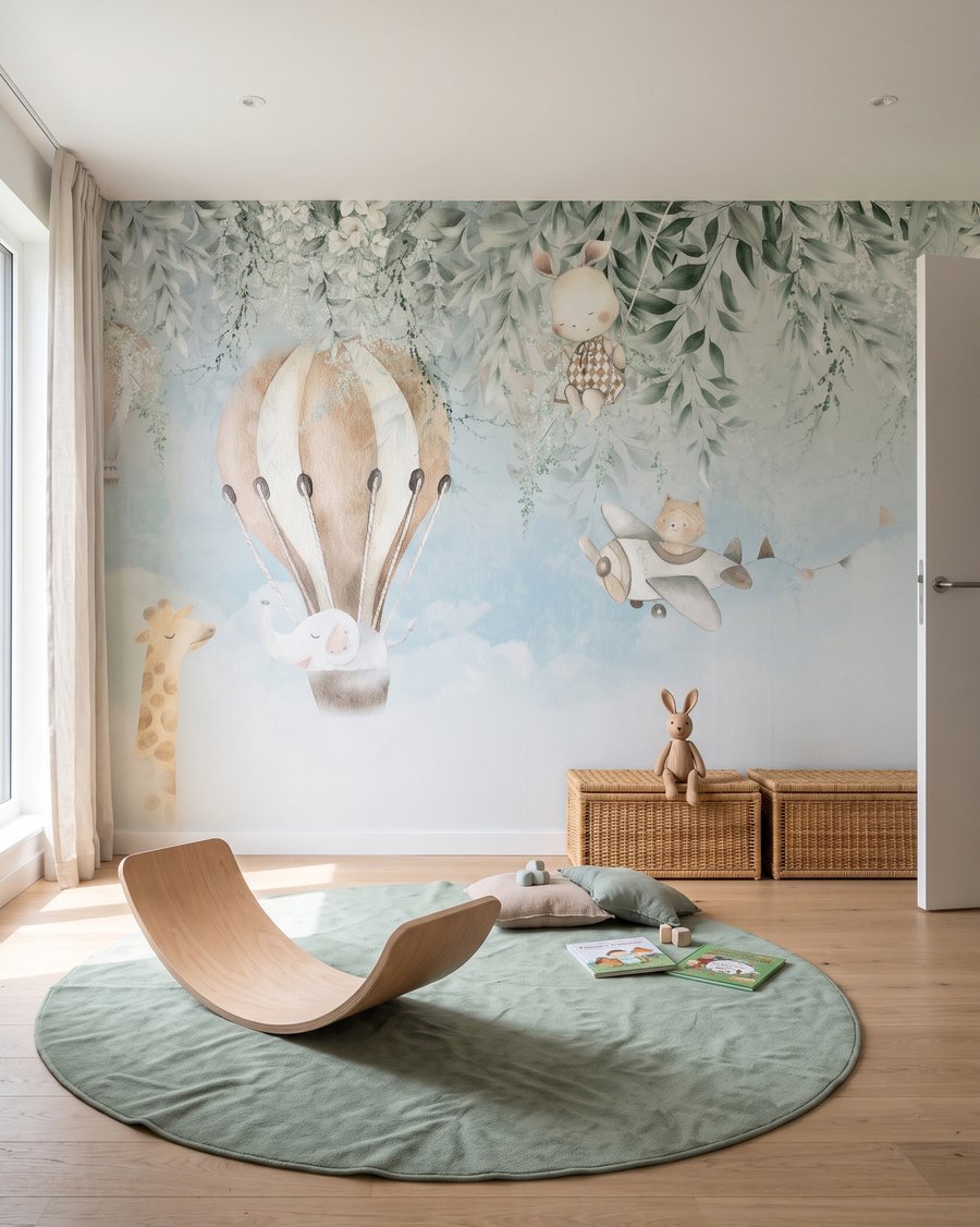 Palloncini con animali in un ambiente
