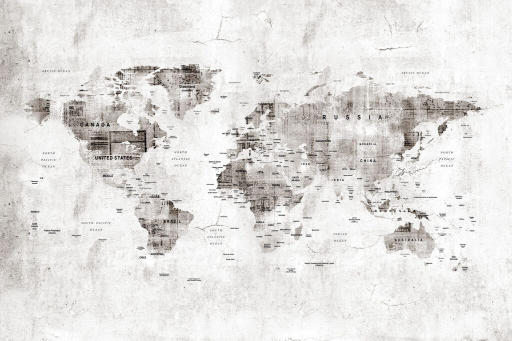 Mappa su intonaco crepato — design completo