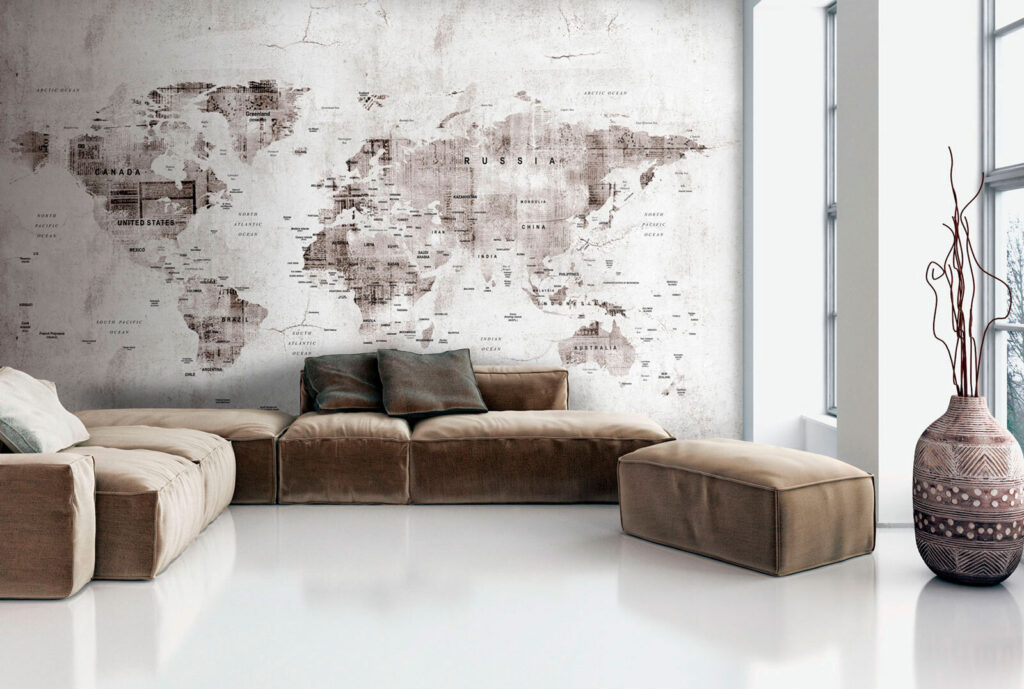 Mappa su intonaco crepato — ambiente 1