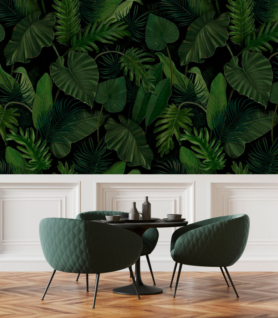 Foglie grandi verde bosco — ambiente 3