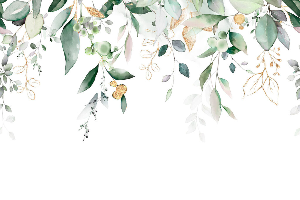 Fogliame su bianco — design completo