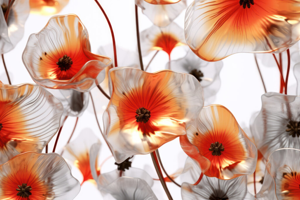 Calici arancio controluce — design completo