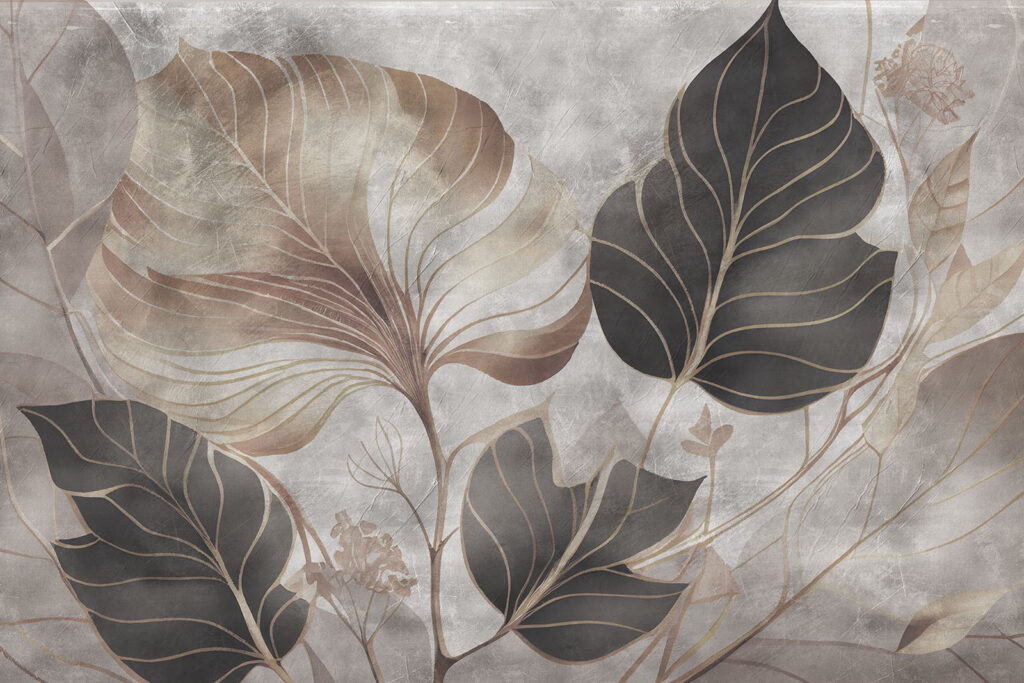 Foglie su toni terrosi — design completo