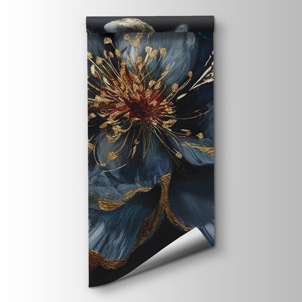 Fiore blu, accenti dorati — vista del prodotto