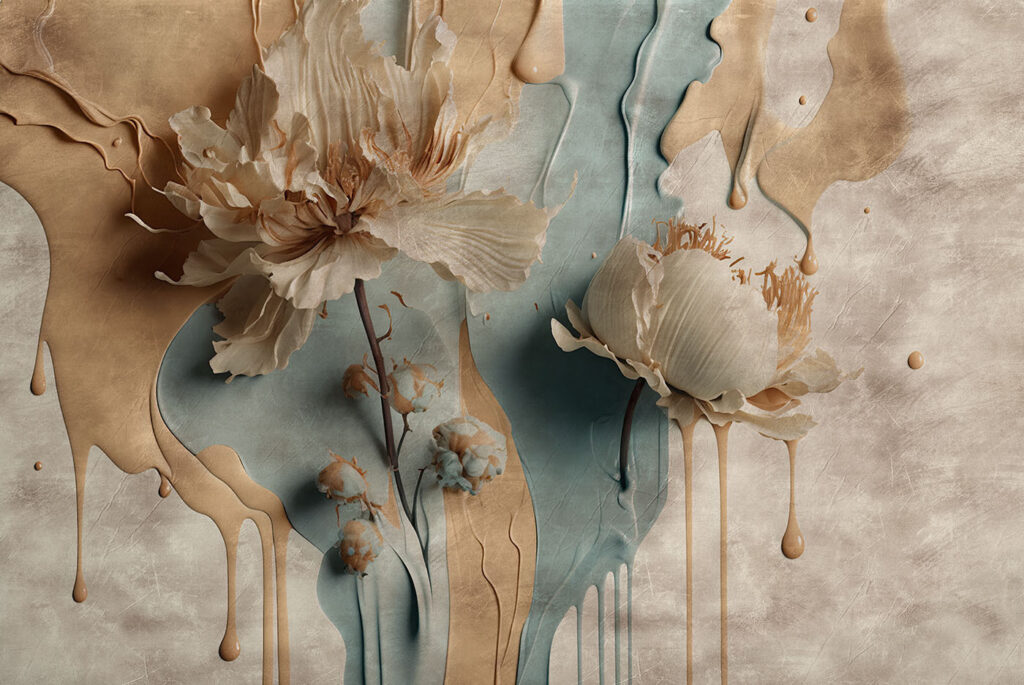 Fiori in colature terrose — design completo