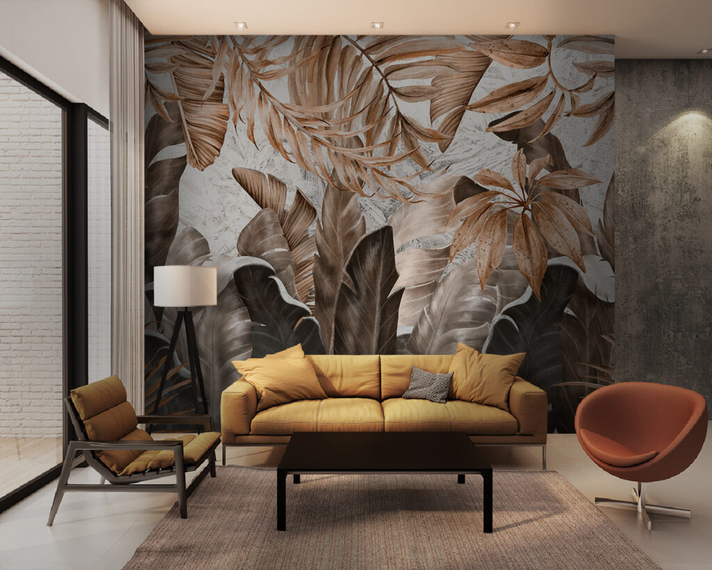 Foglie tropicali color crema — ambiente 1