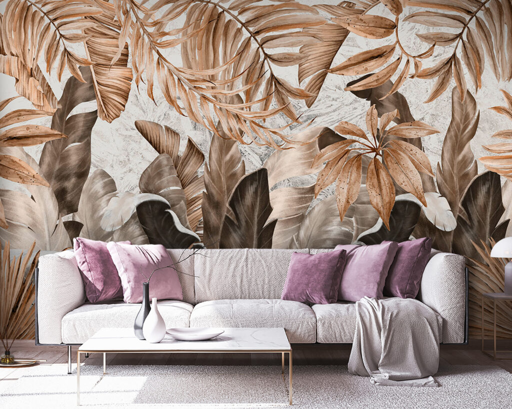 Foglie tropicali color crema — ambiente 3