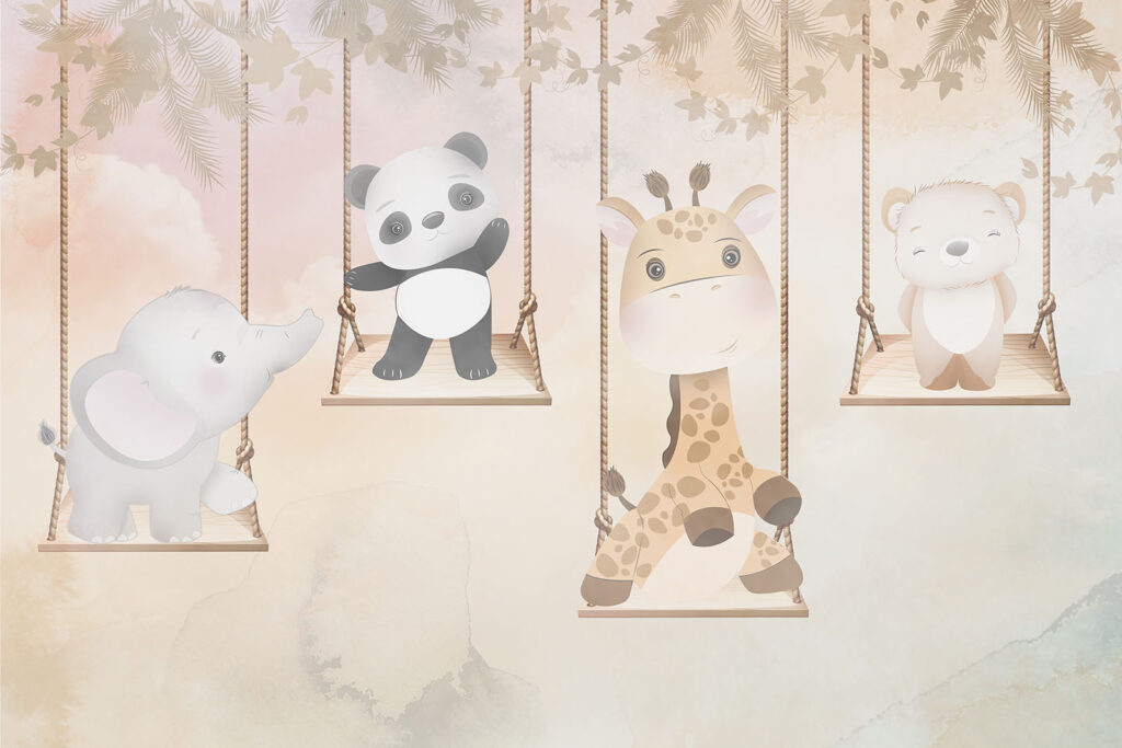 Animaletti sulle altalene — design completo